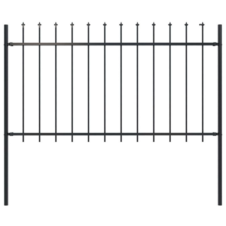 Градинска ограда с пики, стомана, 1,7x1 м, черна 144925