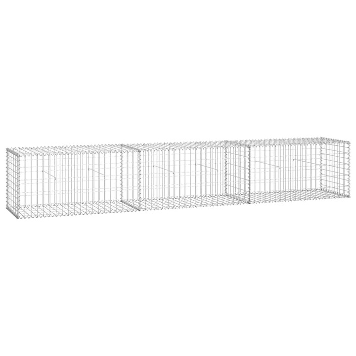 vidaXL horganyzott acél gabion fal fedéllel 300 x 50 x 50 cm