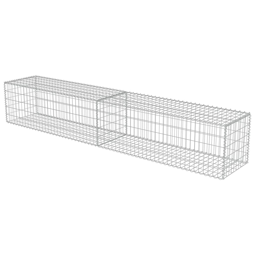 Gard tip gabion, vidaXL, Otel galvanizat, 300 x 50 x 50 cm, Argintiu