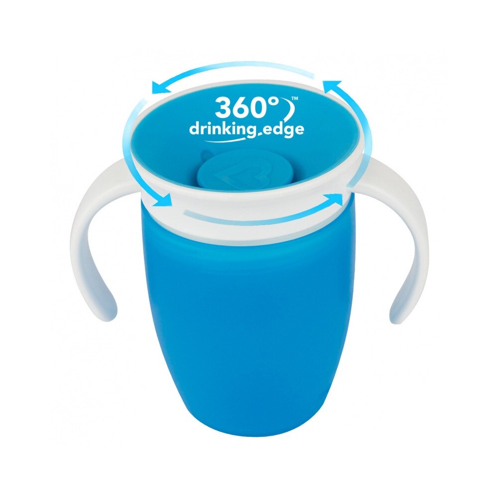 Cana cu manere, 207 ml, 6 luni +, Trainer Miracle 360°, Munchkin®, Albastru