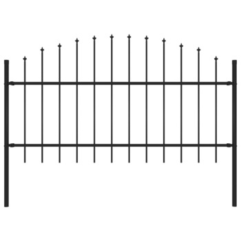 Panou de gard, varf sulita, vidaXL, Otel, (1-1,25) x 1,7 m, Negru Panou de gard, varf sulita, vidaXL, Otel, (1-1,25) x 1,7 m, Negru