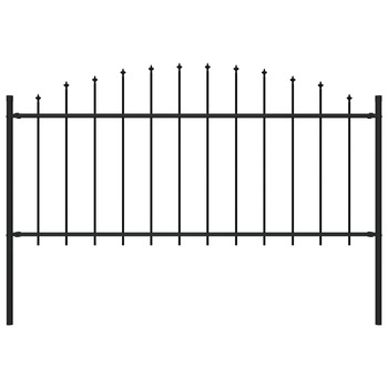 Panou de gard, varf sulita, vidaXL, Otel, (0,5-0,75) x 1,7 m, Negru Panou de gard, varf sulita, vidaXL, Otel, (0,5-0,75) x 1,7 m, Negru