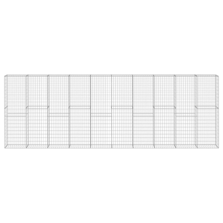 horganyzott acél gabion fal borítással 600 x 30 x 200 cm, vidaXL, 144915