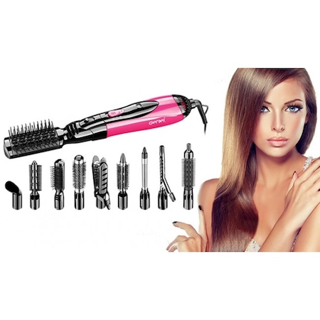 Feon Uscator par profesional, Gemei 10 in 1, Roz, 2200W, Cablu rotativ, design ergonomic by Urban Trends ®