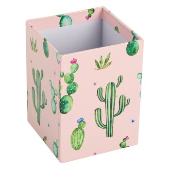 Suport din carton iMKⓇ Imprimeu Cactus, Pentru Pixuri, Creioane, Stilouri, Foarfece, 7 x 7 x 10 cm, VD Suport din carton iMKⓇ Imprimeu Cactus, Pentru Pixuri, Creioane, Stilouri, Foarfece, 7 x 7 x 10 cm, VD