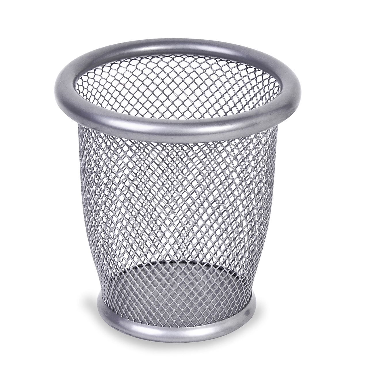 Suport rotund iMKⓇ Pentru Pixuri, Creioane, Stilouri, Foarfece, 10,5x10 cm, Argintiu, VD