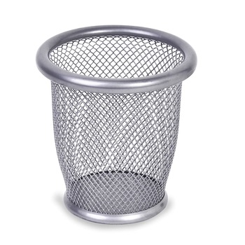 Suport rotund iMKⓇ Pentru Pixuri, Creioane, Stilouri, Foarfece, 10,5x10 cm, Argintiu, VD Suport rotund iMKⓇ Pentru Pixuri, Creioane, Stilouri, Foarfece, 10,5x10 cm, Argintiu, VD