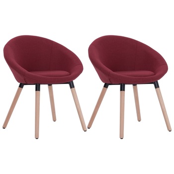 Set de 2 scaune de bucatarie, vidaXL, Grena, 63 x 55 x 76 cm Set de 2 scaune de bucatarie, vidaXL, Grena, 63 x 55 x 76 cm