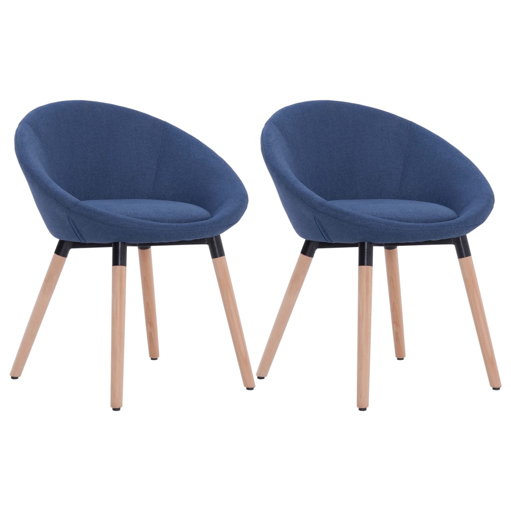 Set de 2 scaune de bucatarie, vidaXL, Albastru, 63 x 55 x 76 cm