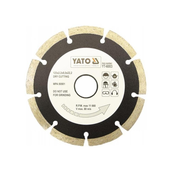 Yato gyémántvágó korong 180 x 2,5 x 8,0 x 22,2 mm szegmentált