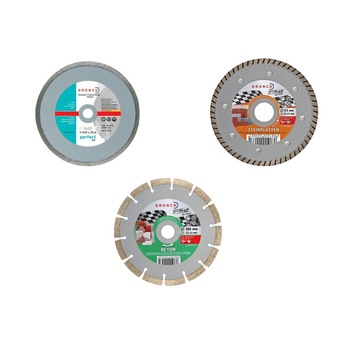 Set 3 discuri profesionale , beton, ceramica, granit, marmura, gresie, piatra, 115mm x 22.23mm, Dronco Set 3 discuri profesionale , beton, ceramica, granit, marmura, gresie, piatra, 115mm x 22.23mm, Dronco