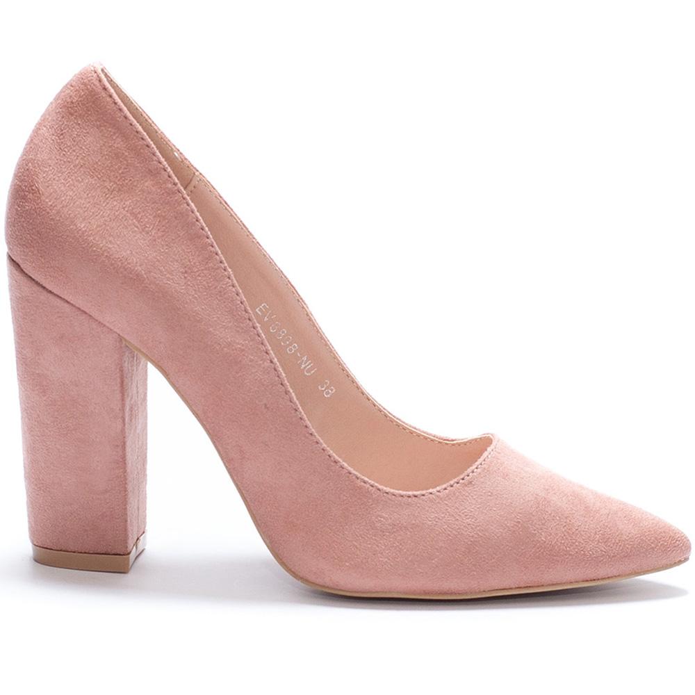 Pantofi dama Ximena cu aspect catifelat, Roz, Roz
