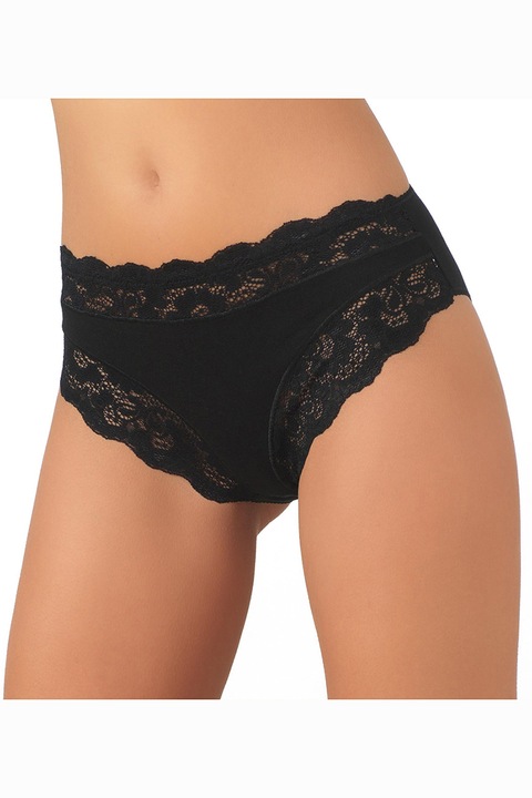 Chiloti dama, Jadea, Bumbac, Dantela, Negru, 5