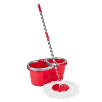 Mop Rotativ Tessa din Microfibra, Usor de spalat si intretinut, Maner ajustabil 100 - 127 cm , Capacitate cuva 5 L, Design Ergonomic, Culoare Rosu Mop Rotativ Tessa din Microfibra, Usor de spalat si intretinut, Maner ajustabil 100 - 127 cm , Capacitate cuva 5 L, Design Ergonomic, Culoare Rosu