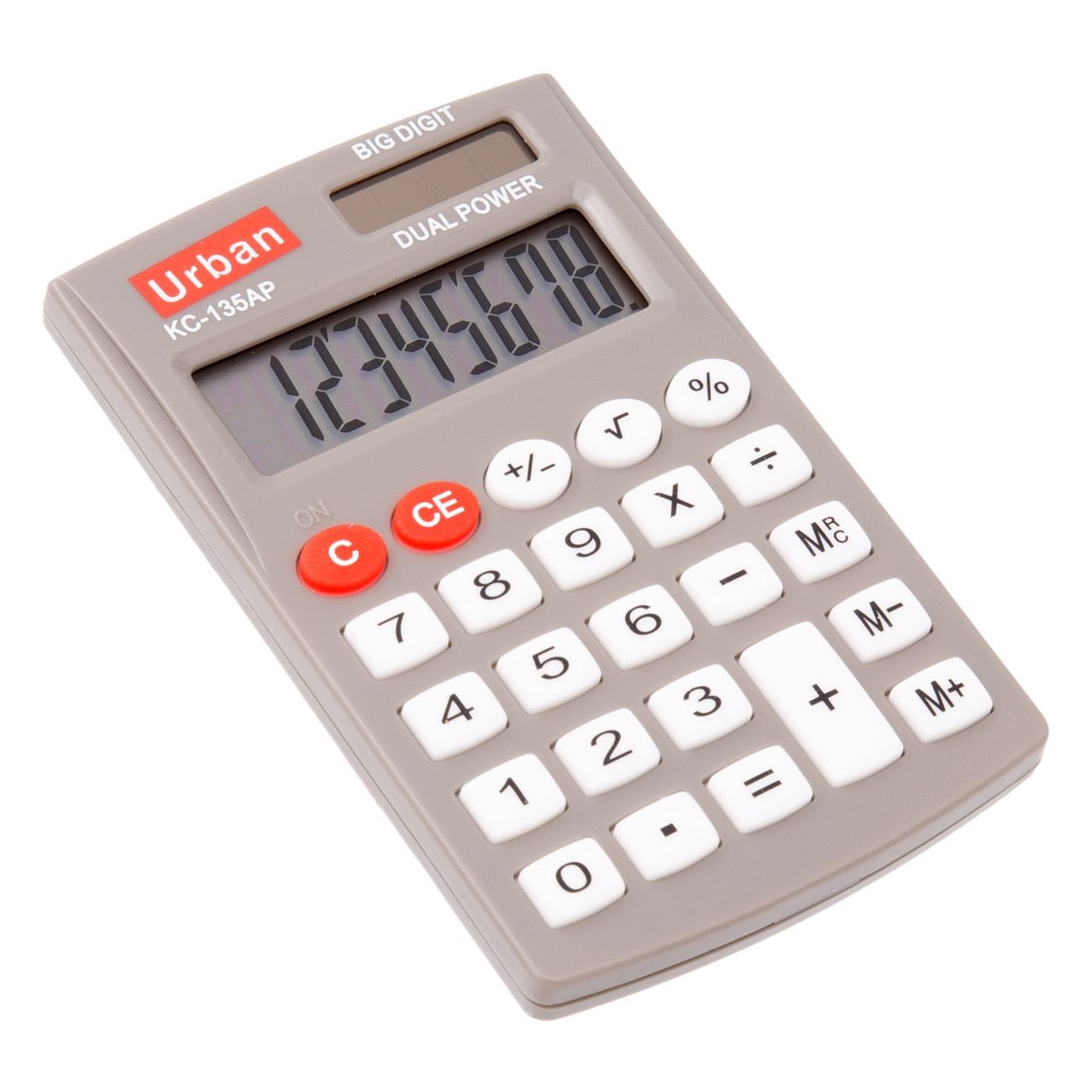 Calculator de birou iMKⓇ Design modern cu 4 Cifre, Oprire automata, Afisaj LCD, 6x10 cm, GRI, VD