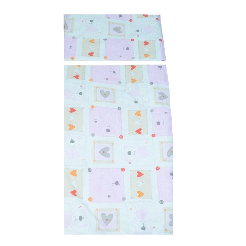 Set lenjerie de pat 2 piese 100 x 135 cm pentru bebelusi Blanca F29-1, Multicolor