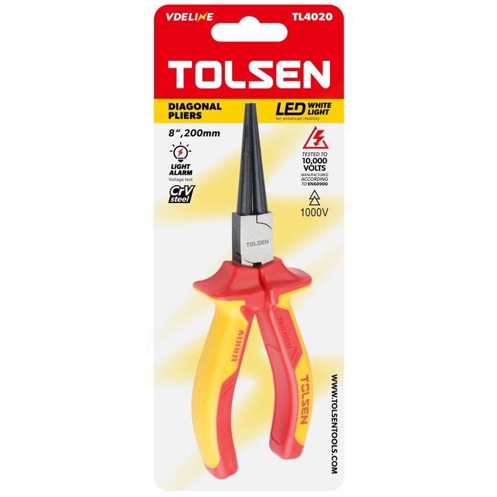 Изолирани клещи с кръгли челюсти 160 мм, Premium