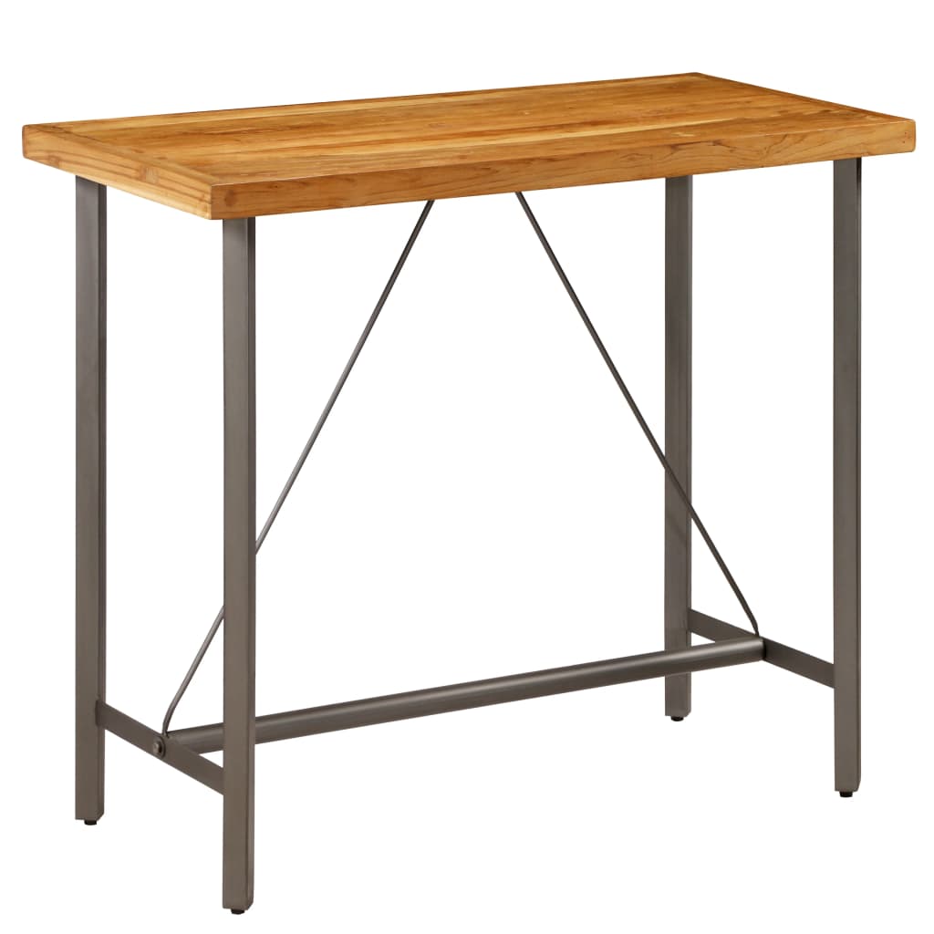 Masa de bar din lemn masiv de tec reciclat 120 x 58 x 106 cm 245804