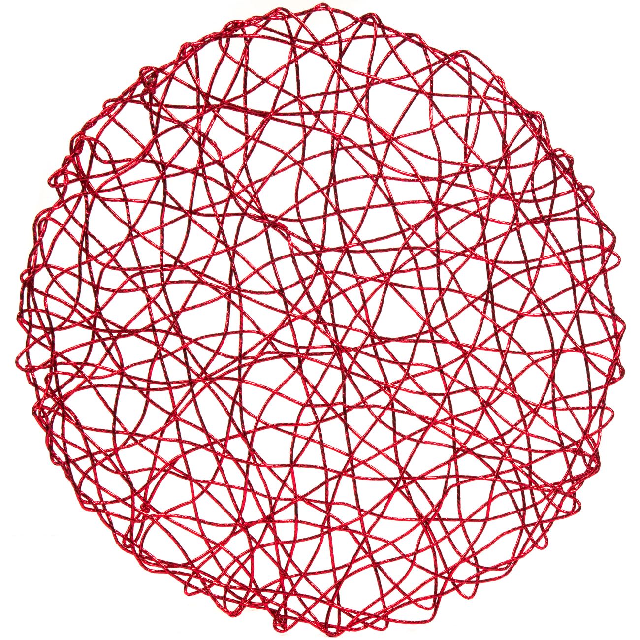 Suport Farfurii, New Line, model de Craciun, Fire Lucioase, 38 cm, Rosu