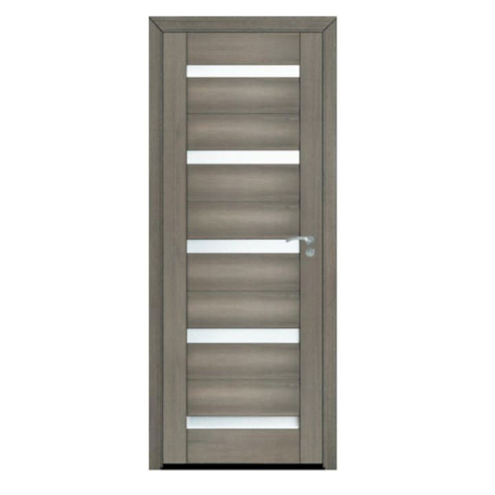 Интериорна дървена врата със стъкло Best Imp G01-88-G ляво / дясно, включени панти и дръжка, Сива 203 x 88 cm