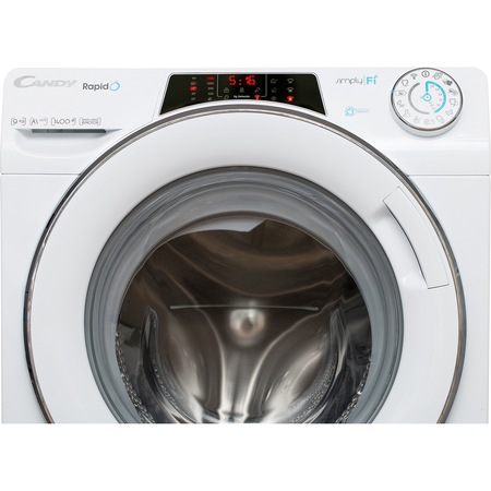 Masina de spalat rufe Candy RapidO, RO 1496DWH7\1-S, 9 kg, 1400 RPM, Clasa A+++, Motor Inverter, Wi-Fi, Smart Steam, Alb
