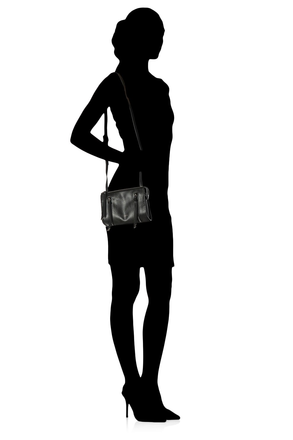 Ted Baker, Geanta crossbody de piele Henneyy, Negru