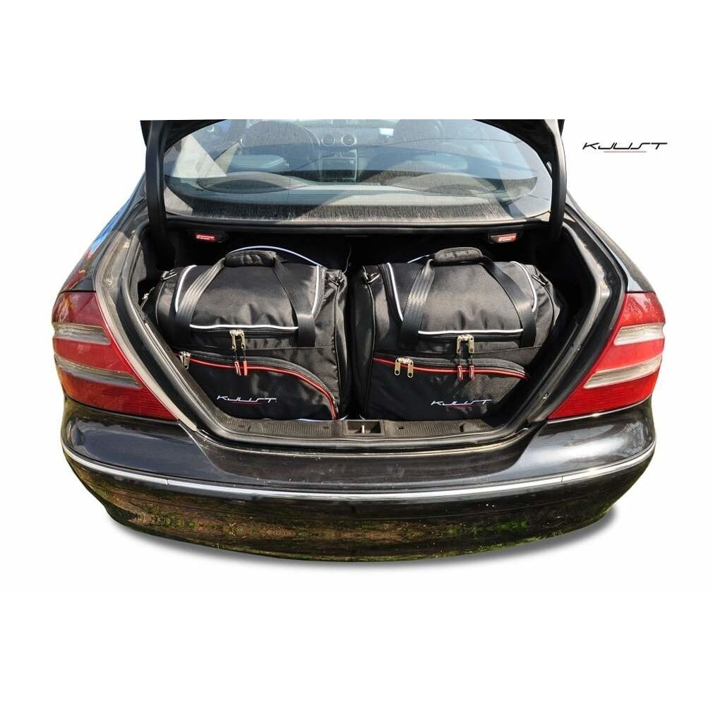 Genti de lux, premium, pentru orice model de Mercedes CLK, bagaje auto KJust dedicate portbagajului masinii dvs, impermeabile, asimetrice, 4 buc