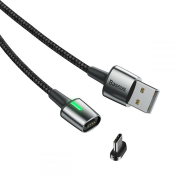 Cablu De date, incarcare, din zinc,magnetic, baseus usb type-c 2.4a 1m, negru2849 Cablu De date, incarcare, din zinc,magnetic, baseus usb type-c 2.4a 1m, negru2849