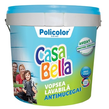 Vopsea lavabila CasaBella antimucegai pentru interior 4 L Vopsea lavabila CasaBella antimucegai pentru interior 4 L