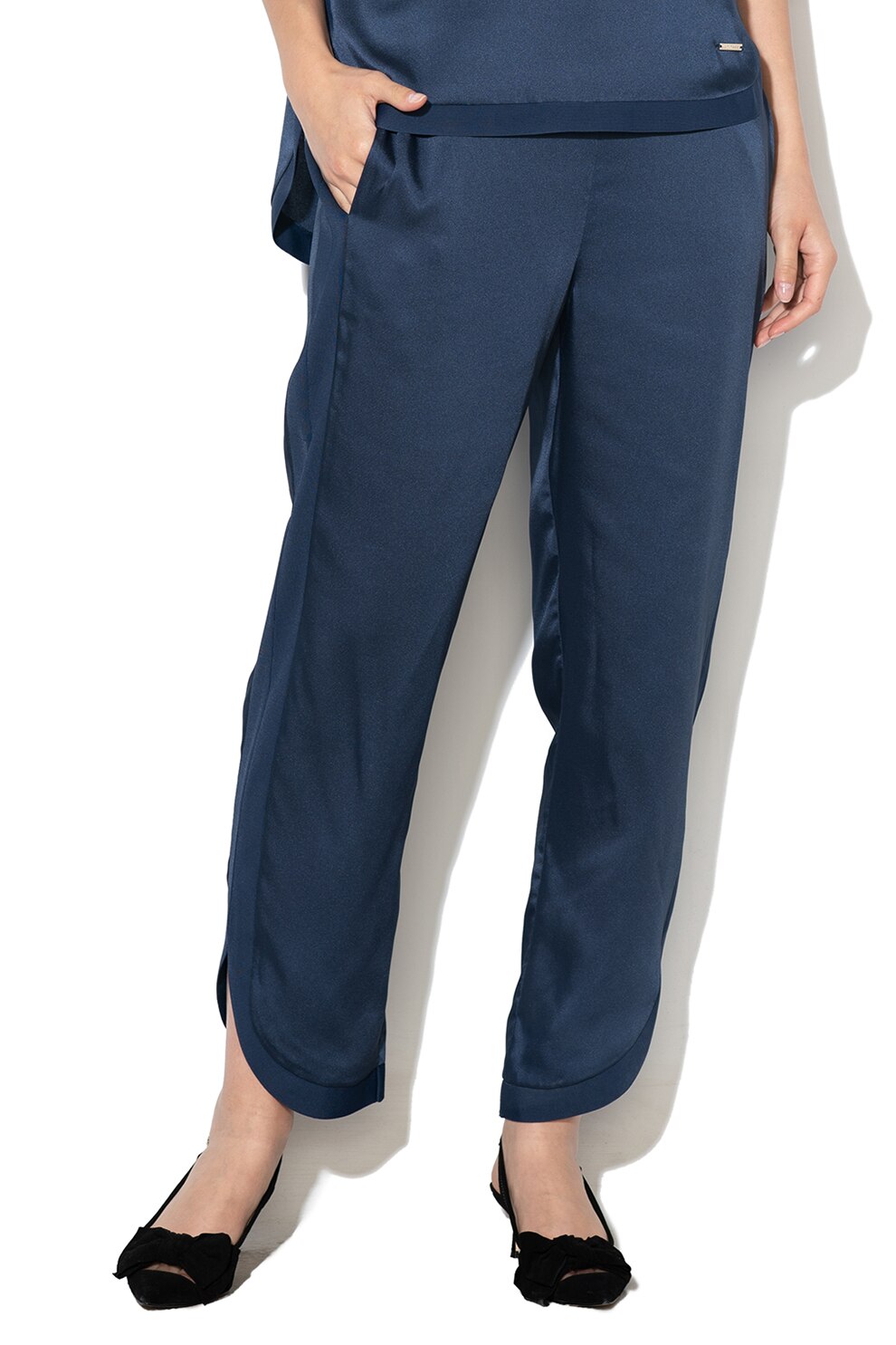 Ted Baker, Pantaloni relaxed fit Ginana, Albastru inchis, S