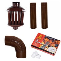 pachet recuperator caldura din tabla emailata 120 mm  2 x burlan 90cm120mm  cot emailat evacuare fum q120 mm  pastile aprins focul albe 32buccutie imagen 36_0_
0