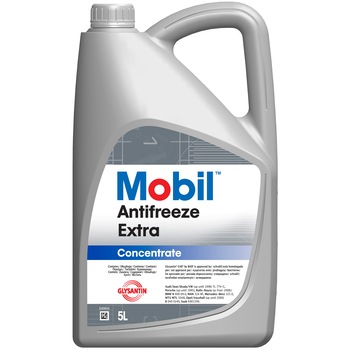 Antigel concentrat Mobil Antifreeze Extra, Albastru/Verde, 5L Antigel concentrat Mobil Antifreeze Extra, Albastru/Verde, 5L