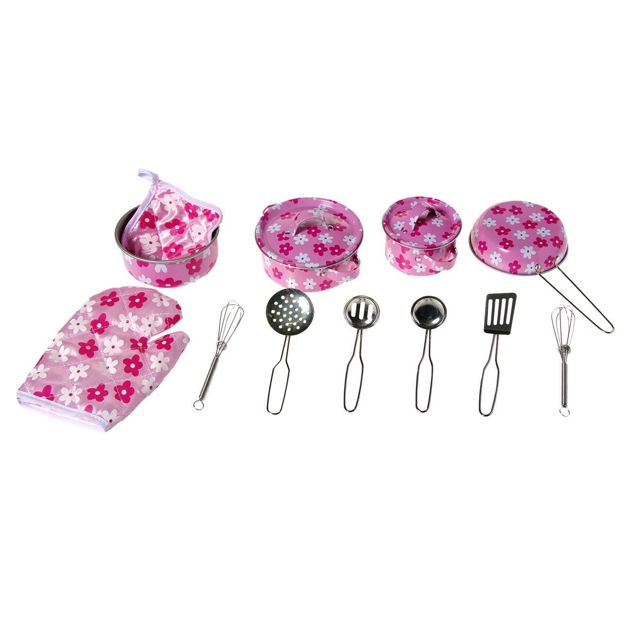 Set 14 ustensile pentru copii , oale , manusa , tigaie + alte accesorii Roz , pentru copii