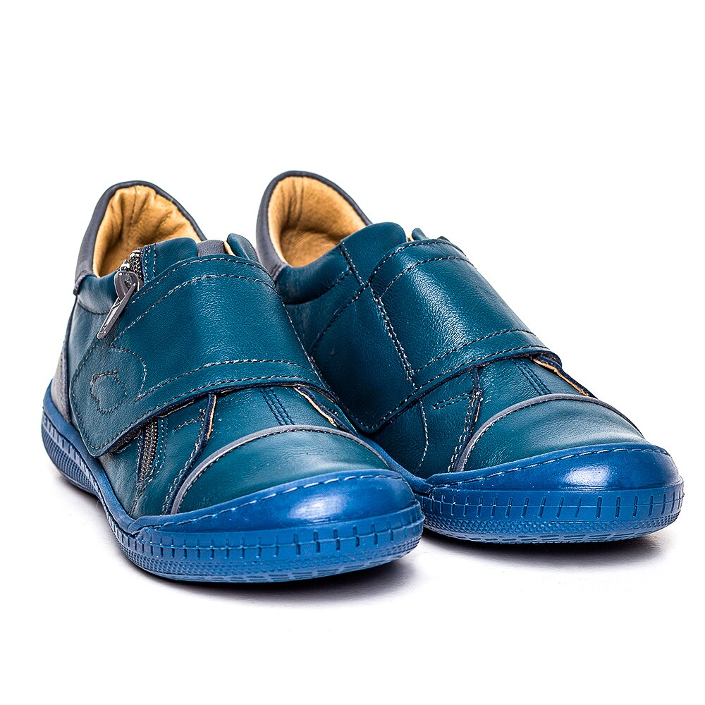 Pantofi copii din piele, Goal, albastru
