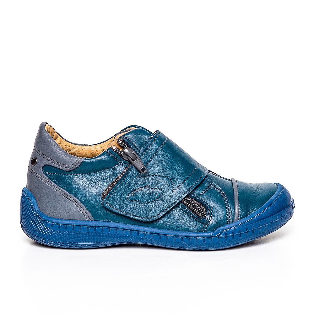 Pantofi din piele pentru copii Goal albastru, PJ Shoes