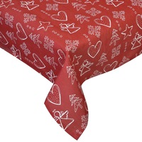 Fata de masa cu imprimeu fulg de zapada,inger si brad de Craciun, DecorCasa, 141 x 181 cm81 cm