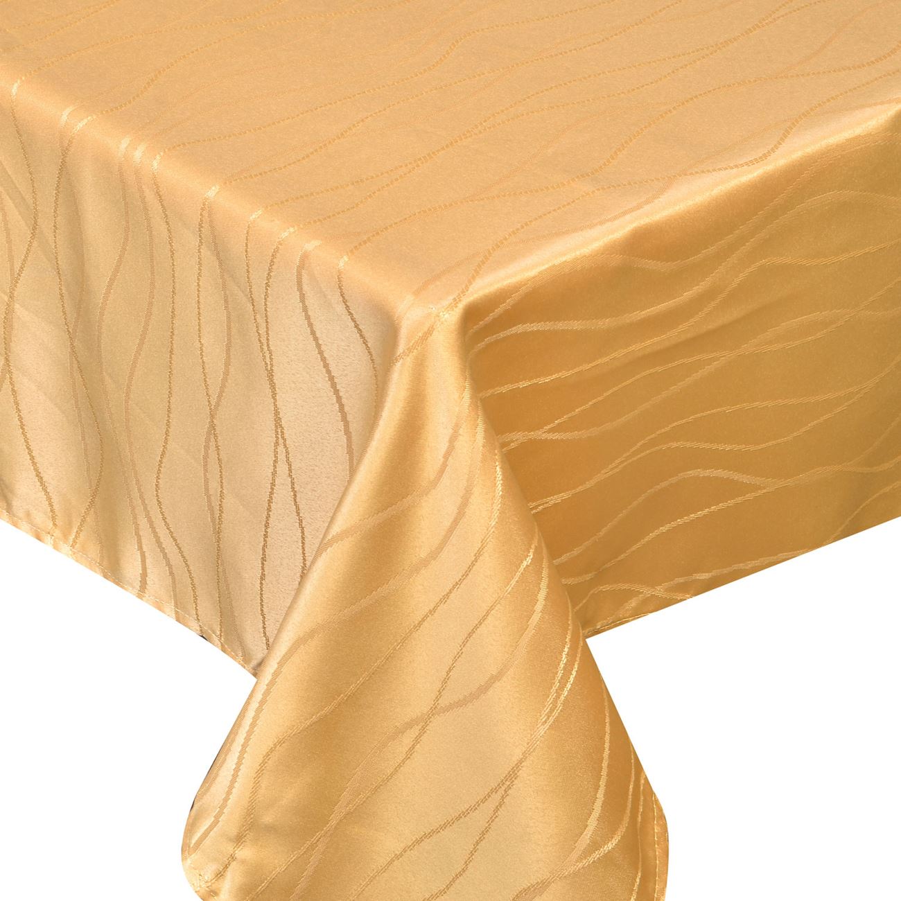 Fata de Masa de Craciun, New Line, Model cu Dungi, 240x140 cm,Auriu