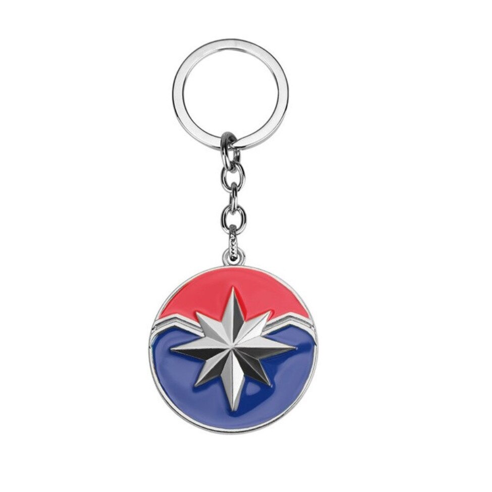Breloc emblema Captain Marvel, Colectia Marvel, argintiu
