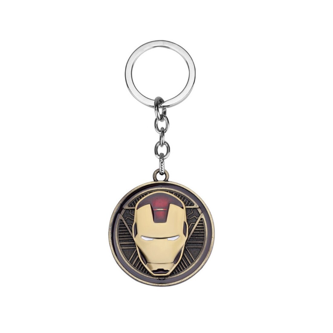 Breloc rotativ mask of Ironman, bronz