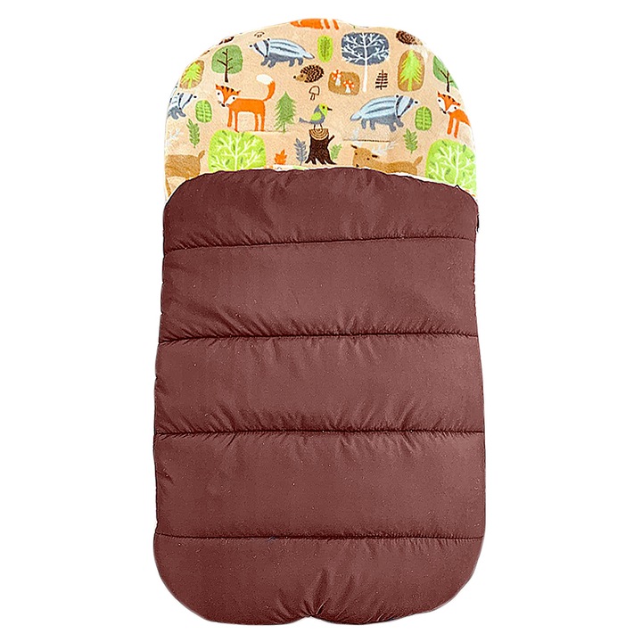 Sac de iarna pentru carucior, PARASHKEVOVI ,maro ,vulpi