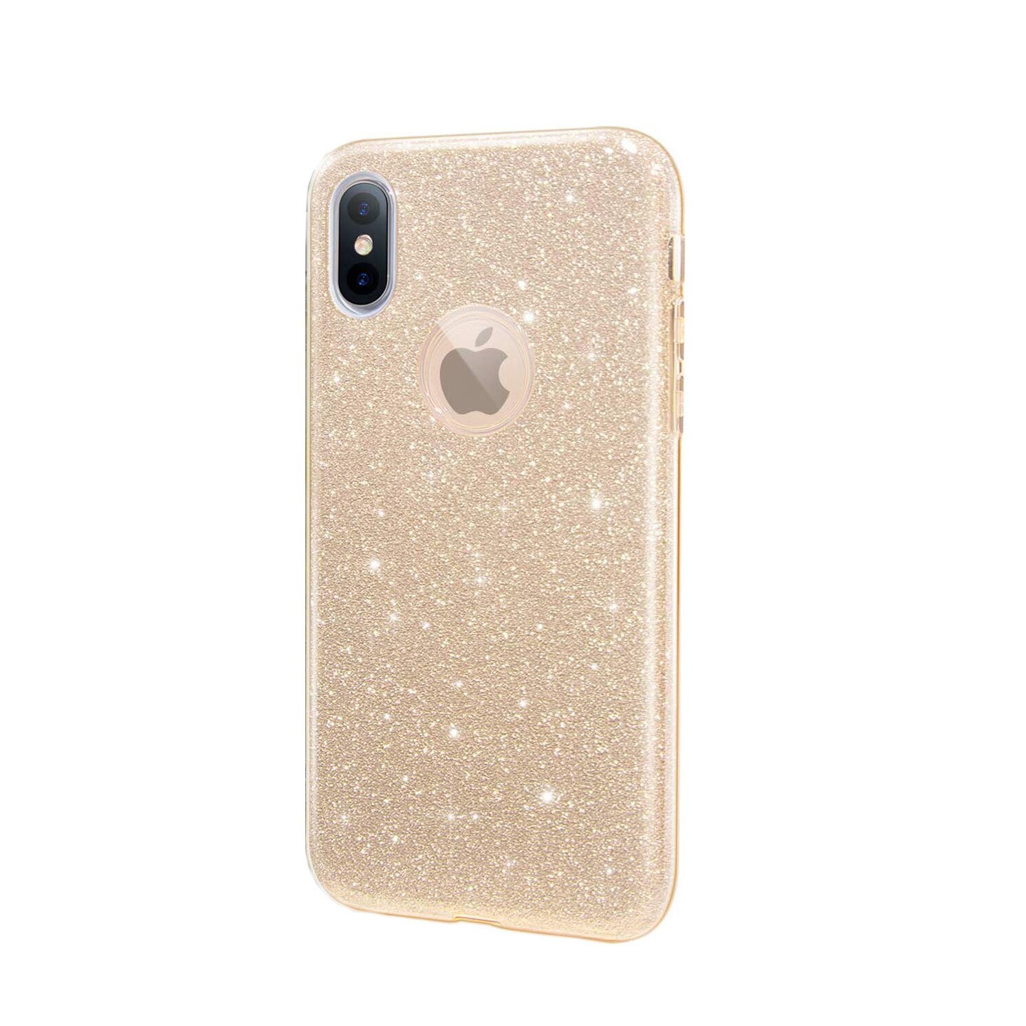 Husa de silicon Auriu Glitter Bling pentru Iphone XR