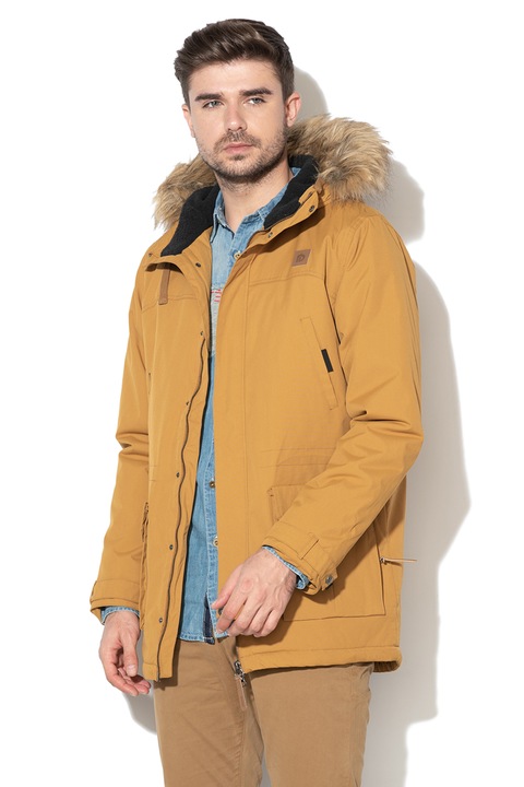 Fundango, Cork télikabát levehető műszőrme szegéllyel, Karamellbarna