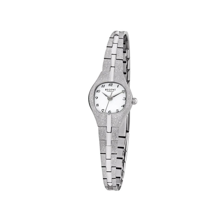 Ceas de dama Regent F-626, Quartz, 18mm, 3ATM, Argintiu