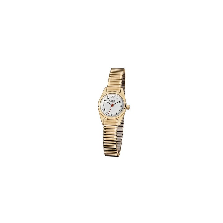 Ceas de dama Regent F-271, Quartz, 22mm, 3ATM, Auriu