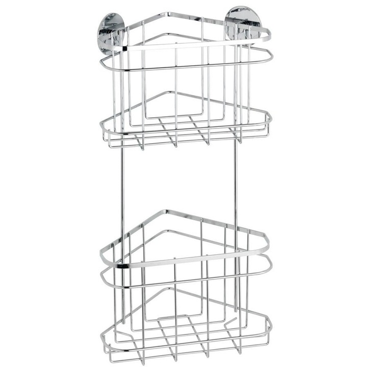 Raft pentru baie, 2 niveluri, sistem Turbo-Loc, Inox, WENKO