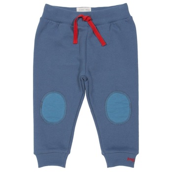 Pantaloni lejeri pentru baieti, bumbac organic, Kneepatch joggers, Albastru Pantaloni lejeri pentru baieti, bumbac organic, Kneepatch joggers, Albastru