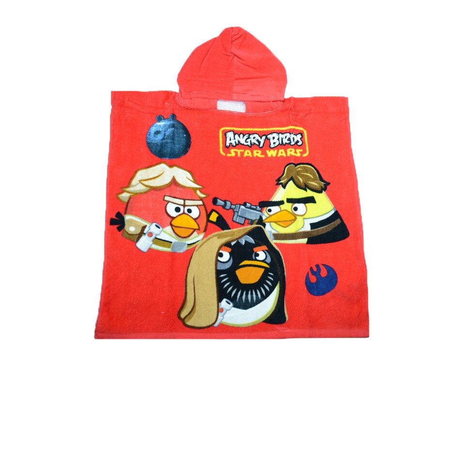 Prosop cu gluga baieti 60 x 120 cm Disney Angry Birds DISB-PONC49858, Multicolor
