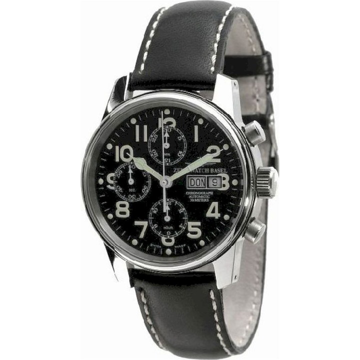 Ceas Barbatesc, Zeno-Watch, 6557TVDD-a1, Negru