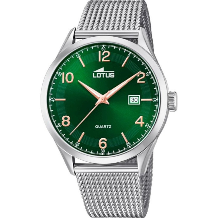 Ferfi karora, Lotus, 18631, Zöld, Ezüstszín