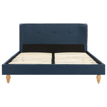 Set pat cu saltea, vidaXL, Lemn/Textil, 120 x 200 cm, Albastru